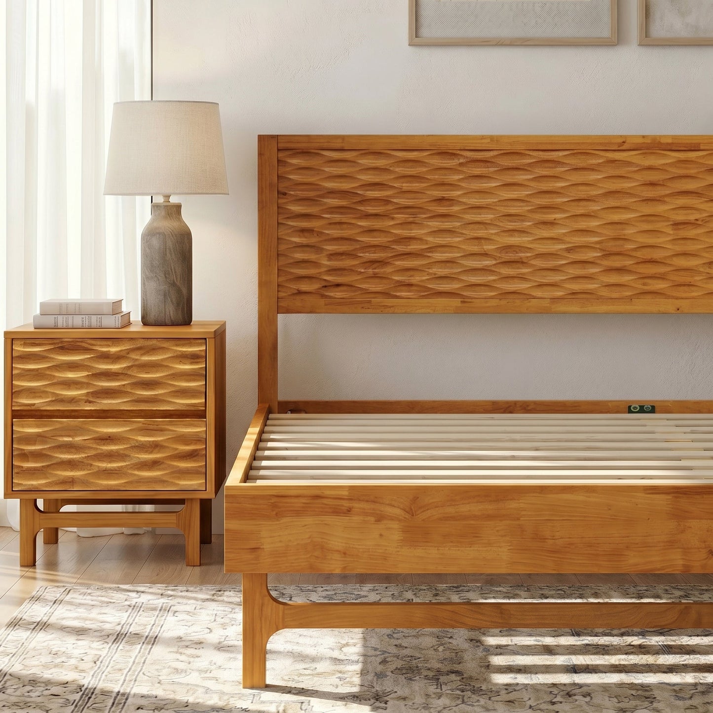 Elara Solid Wood Bed Frame
