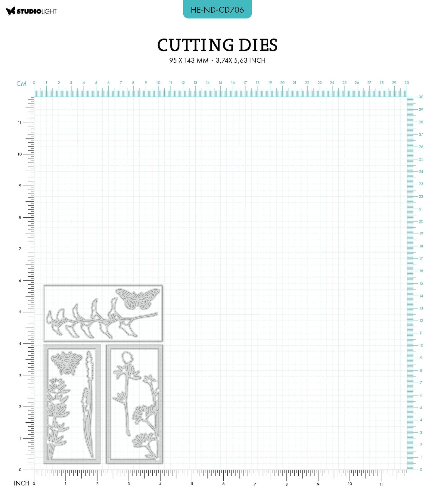 HEN Cutting Dies Twigs And Frames Natures Dream 95x143x1mm 8 PC nr.706