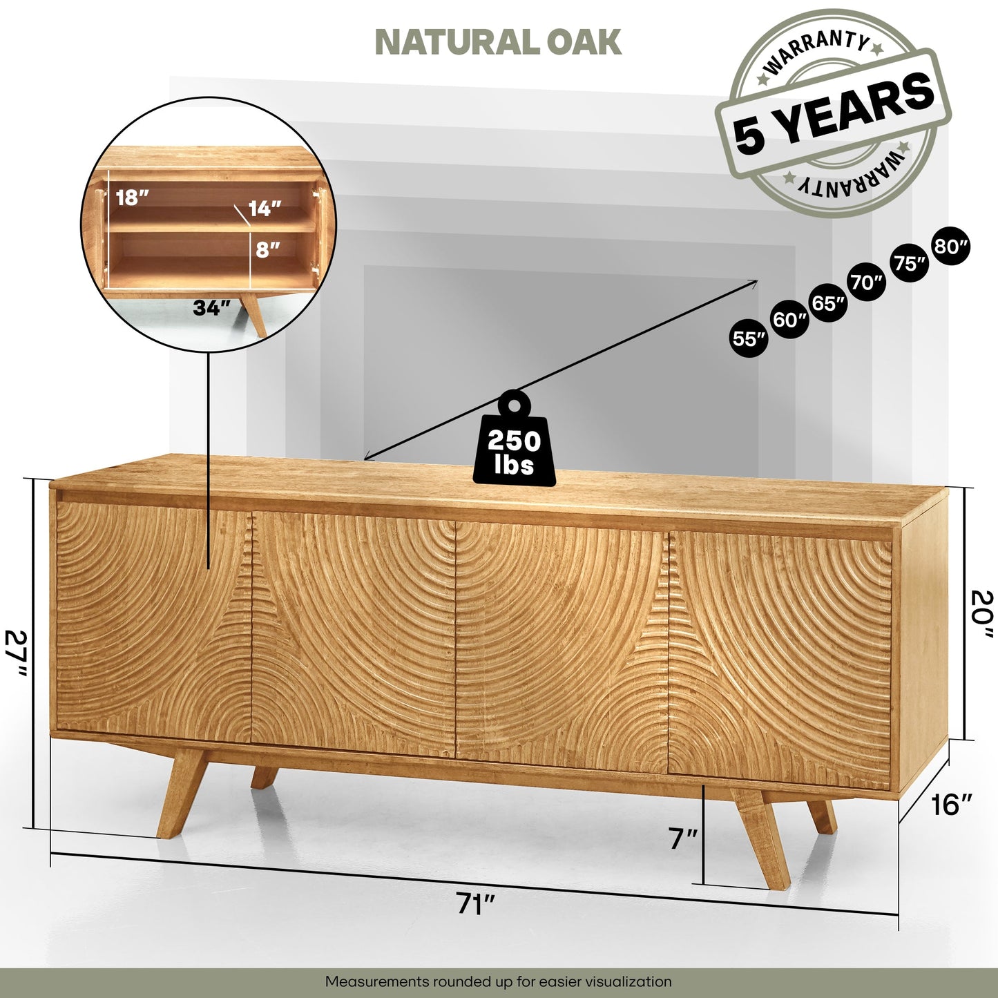 Harmony Solid Wood TV Stand