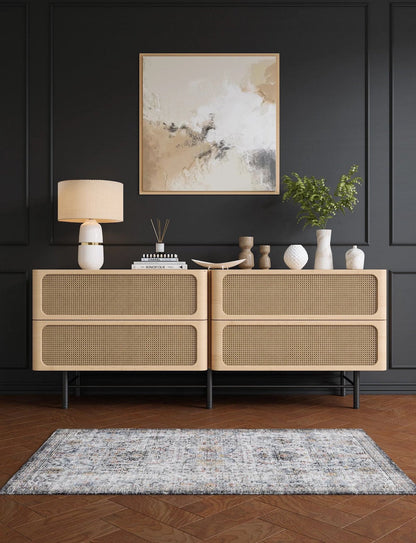 Hialeah Silber Pastellblauer Teppich