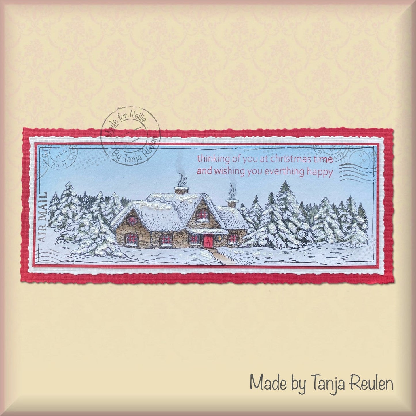 Nellie's Choice Clear Stamp Idyllic Floral Scene Slim Line - Snow Landscape