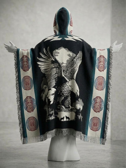 Hunting Eagle HandMade Wool Poncho