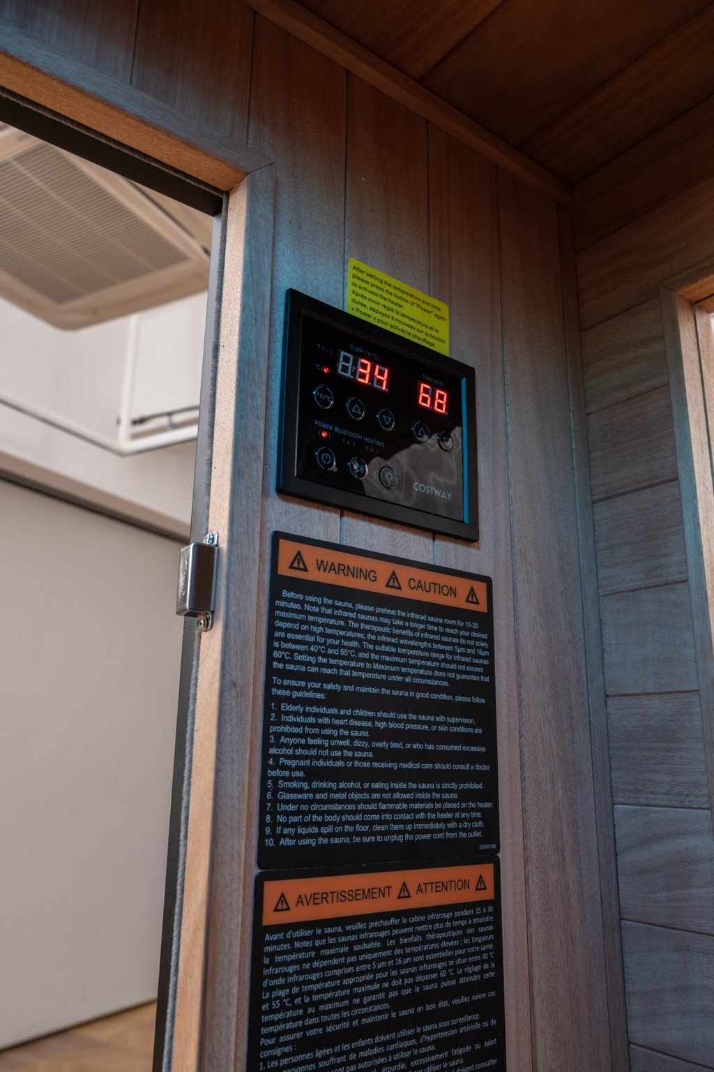 PREORDER NOVEMBER 2026-Costway 2-Person Dual Therapy Full Spectrum Infrared Sauna with Red Light Panel, WiFi App Control, Chromotherapy & Bluetooth – Okoume Wood- Fully Loaded Indoor Spa