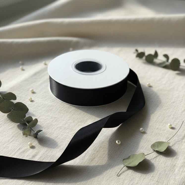 30 Meter Double Face Black #860 Ribbon Roll