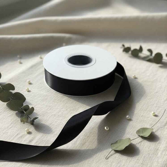 30 Meter Double Face Black #860 Ribbon Roll