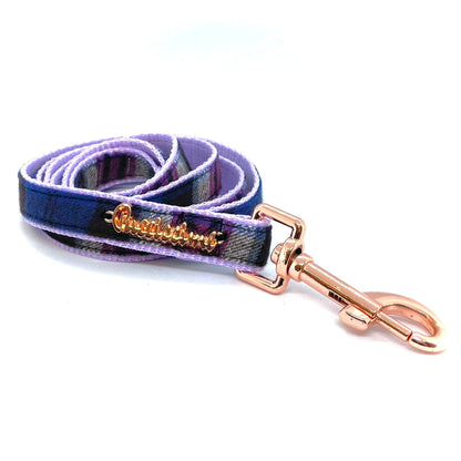 Heather tartan leash with hands-free extension