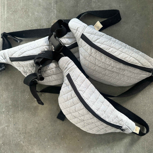 The Cross Body Bag - Grey Quilted