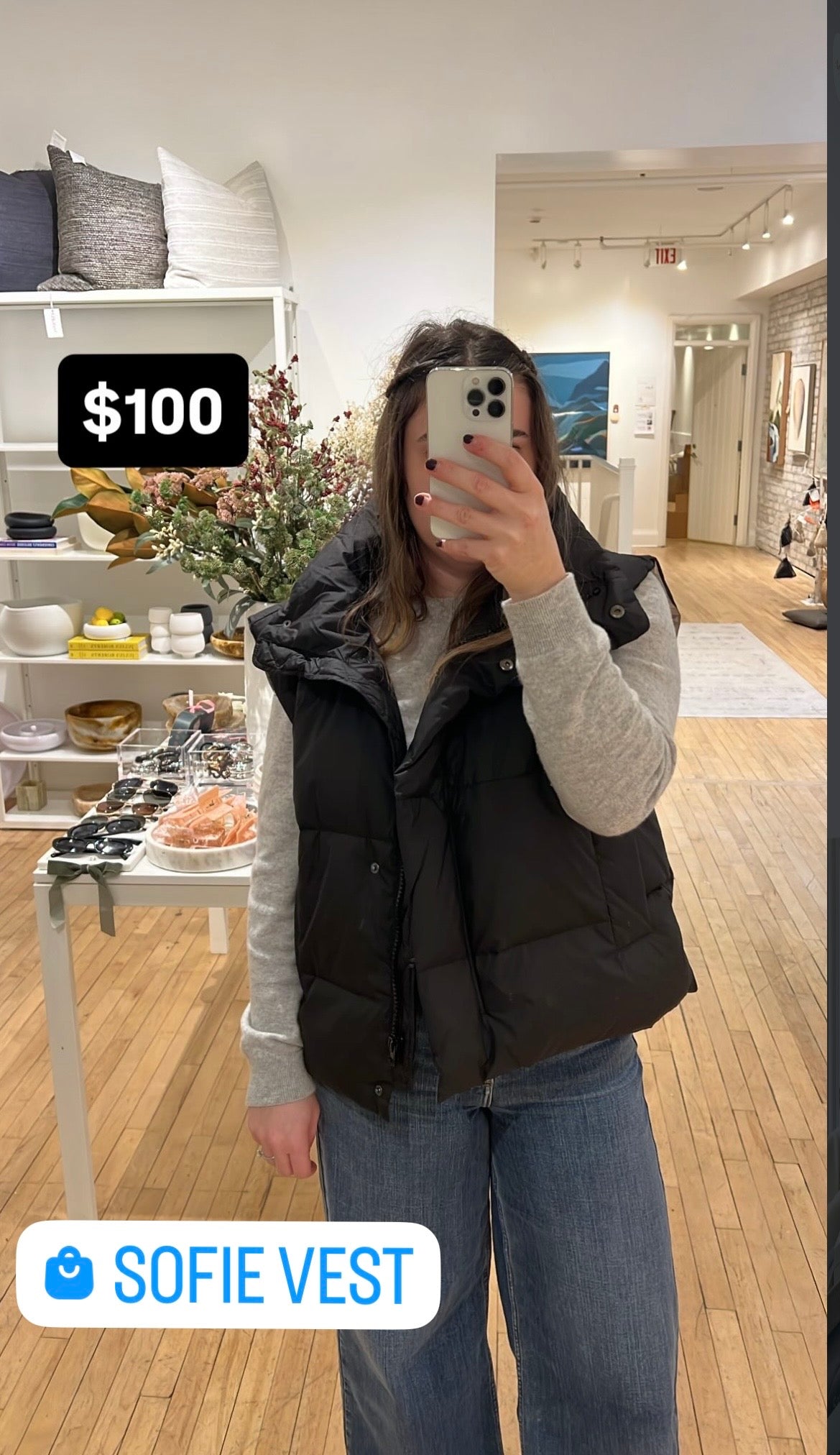Sofie Black High-Neck Vest with Pockets