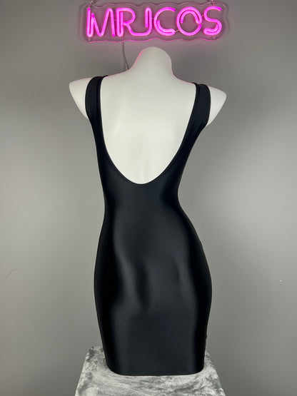 Sleeveless Tight Spandex Casual Halter Dress Basic Stretchy Wrap Party Dress