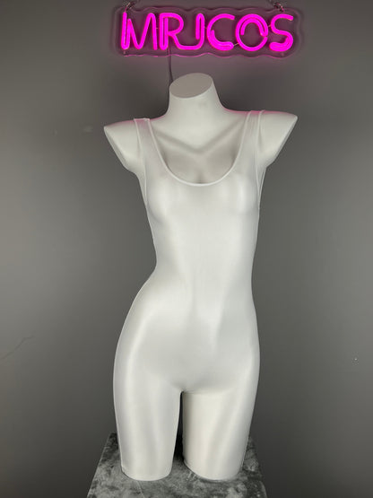 Sleeveless Sheer Spandex Bodysuit Glossy Silky Spandex Yoga Suit Lingerie