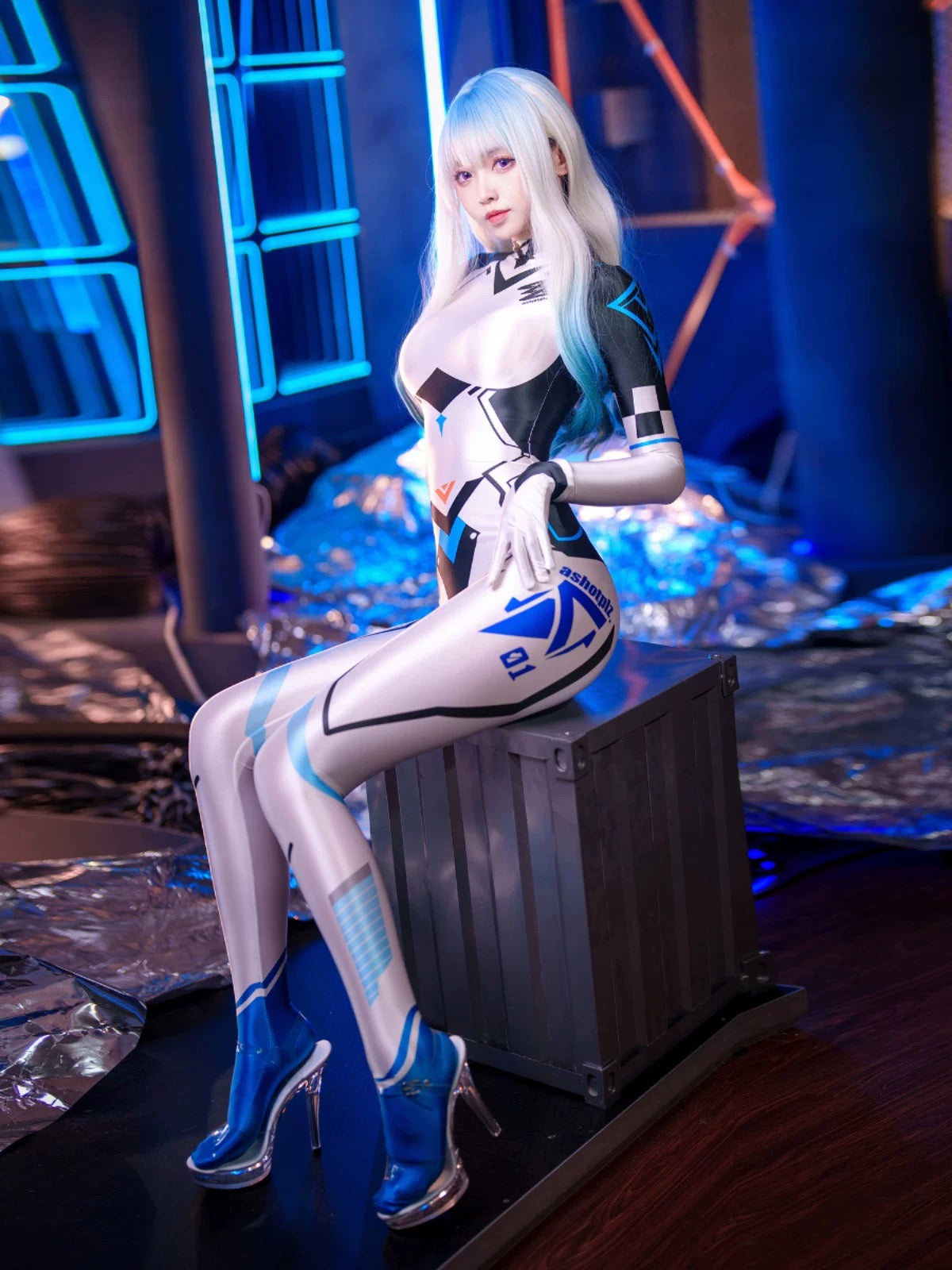 Anime Sci-fi Spandex Swimwear Cosplay Bodysuit Race Queen Costume Zentai