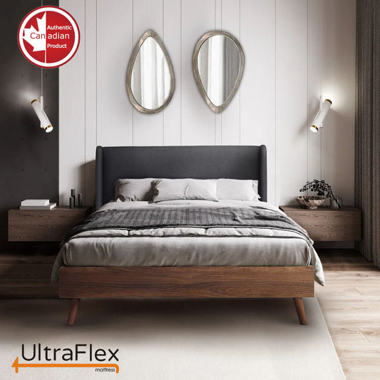UltraFlex® PARADISE - Natural Heavy Duty Foam Blend, Low Motion Transfer, Comfort+ Cool Gel and Spinal Posture Support Eco-Friendly Mattress (Made in Canada)- With Waterproof Mattress Protector