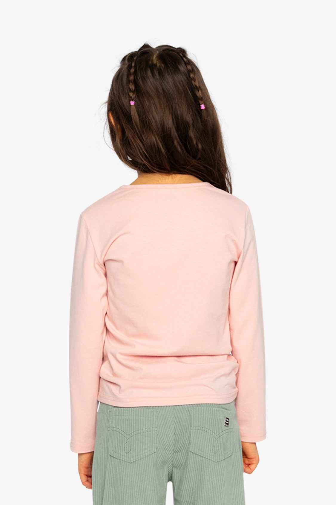 Long Sleeve Organic Cotton T-Shirt Pale Dusty Pink