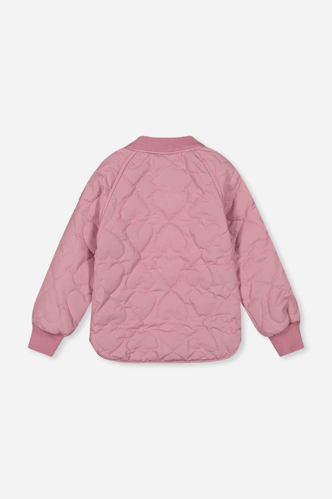 Quilted Raglan Sleeve Jacket Mauve Pink