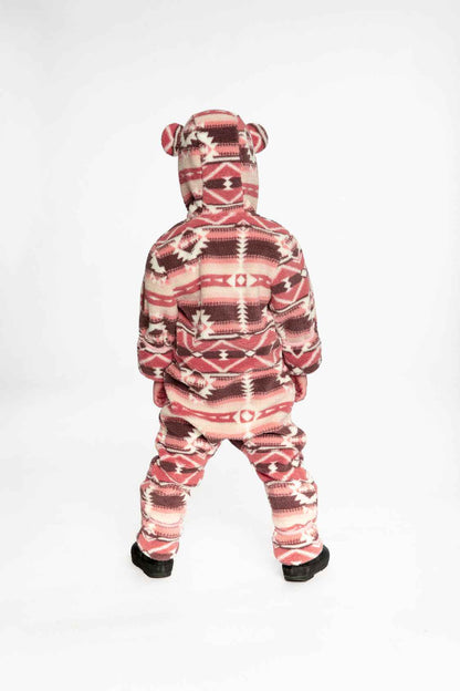 Baby Mid-Season Plush One-Piece Outerwear Aztec Pink