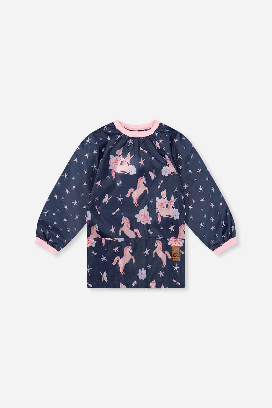 Apron Navy Unicorn Print