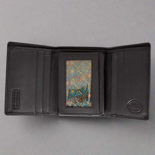 JBG International Men's Flip Up Trifold Leather Wallet