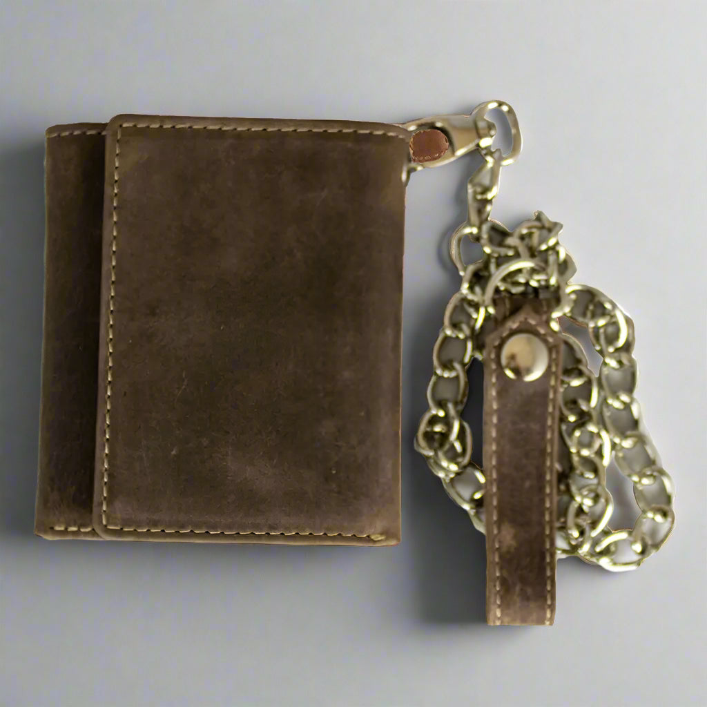 JBG International Men's Hunter Chain Leather RFID Wallet