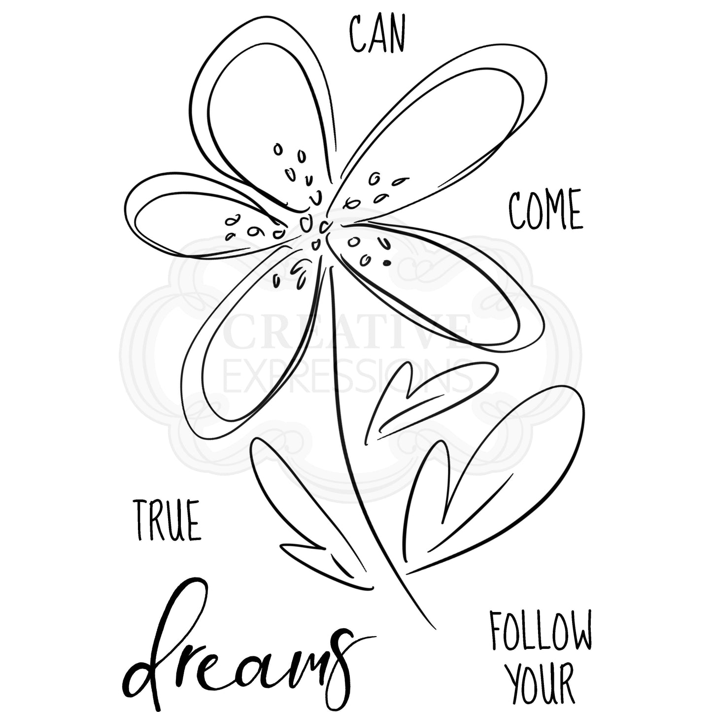 Woodware Clear Singles Dahlia Sketch 4 in x 6 in Stamp