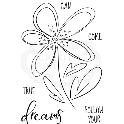 Woodware Clear Singles Dahlia Sketch 4 in x 6 in Stamp
