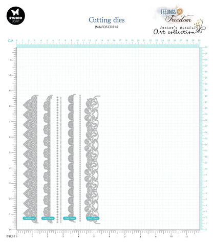 JMA Cutting Die Lace Border Set Feelings Of Freedom 103x210x1mm 7 PC nr.515
