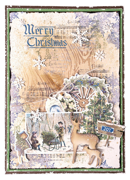 JMA Mask Winter Collage Vintage Christmas 148x210x1mm 1 PC nr.241