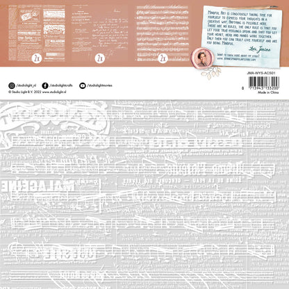 JMA Acetate Sheets Newspaper, Annotation & Music Write Your Story 203x203x2mm 6 SH nr.01