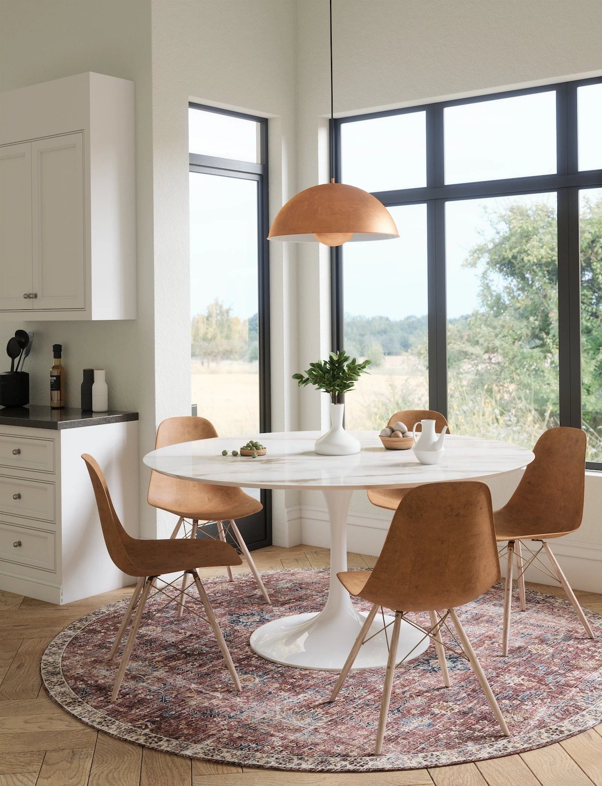 Teppich Jasper Rose Taupe Rot