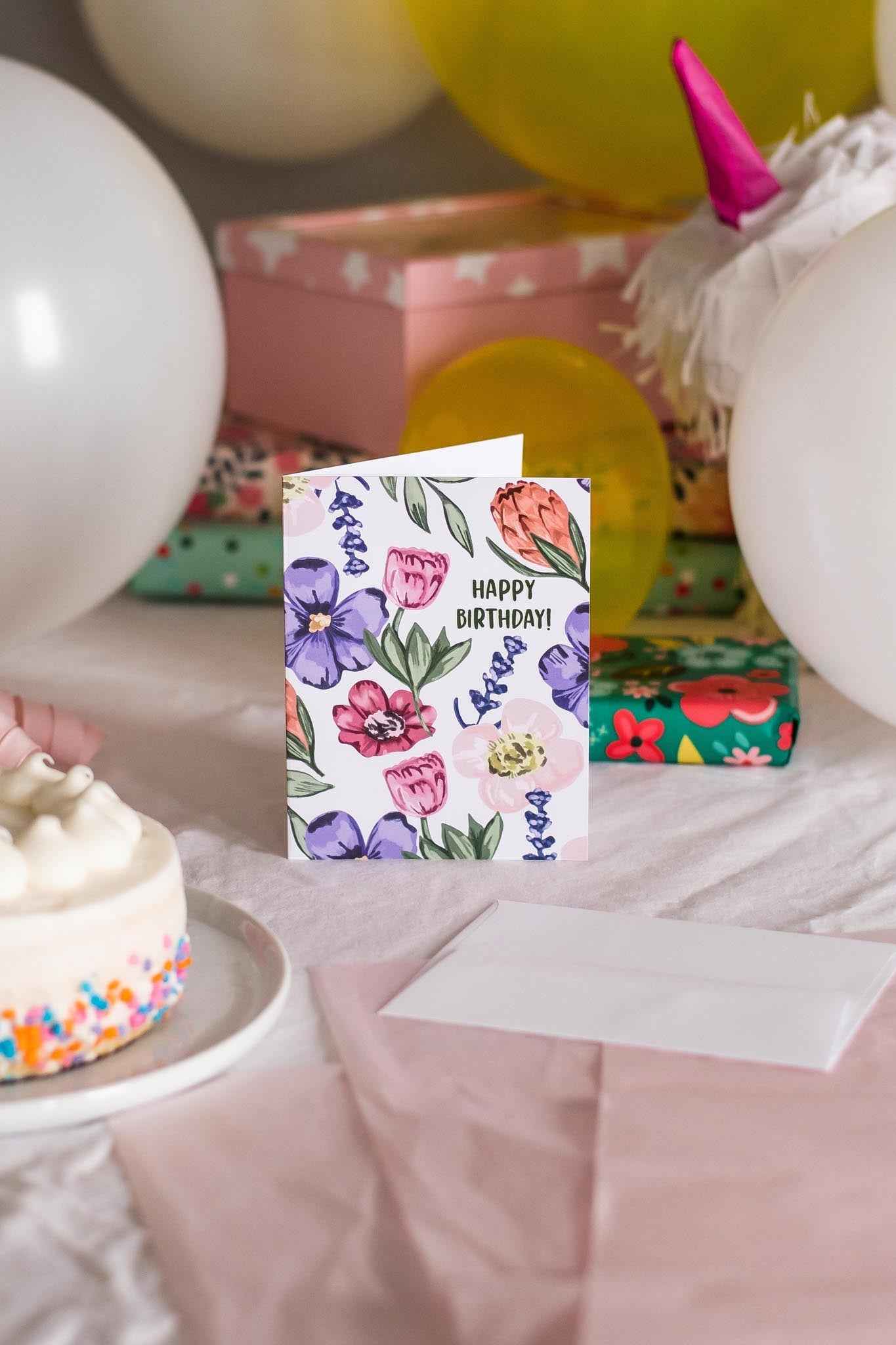 Happy Birthday (Floral) - Greeting Card