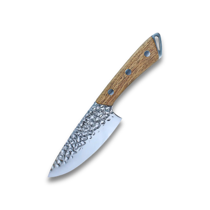SHINOBI | Kochmesser 12,7 cm AUS8 Hammerschlagklinge mit Holzgriff