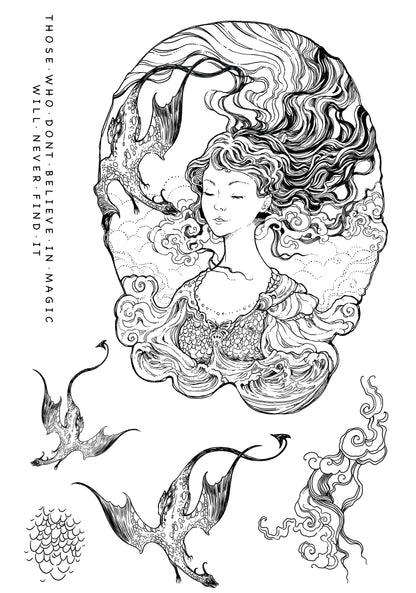 Katkin Krafts Dragon's Breath 6 in x 8 in Clear Stamp Set