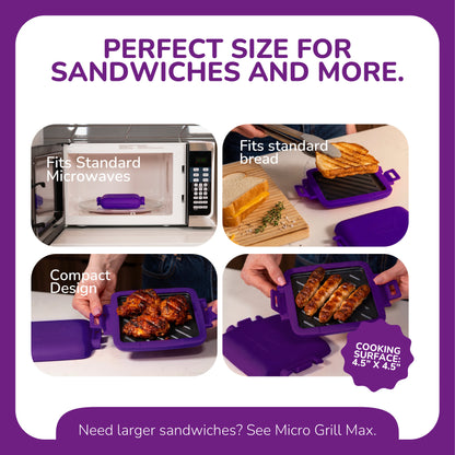 Micro Grill Classic™ Toastie Maker, Mikrowellen-Grill, Sandwich-Toaster, 3-Minuten-Grilled-Cheese, knusprig, Panini-Presse, spülmaschinenfest, Büro, Zuhause, Reisen & Studentenwohnheime