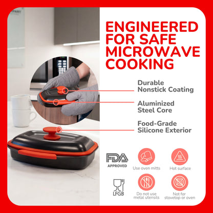 Micro Grill Chef Pot™ Mikrowellen-Kochtopf – Vielseitiger Mikrowellen-Speisekocher mit Deckel – Mikrowellengeeigneter Dampfgarer & Suppentopf – BPA-frei, spülmaschinenfest, ideal für schnelle Mahlzeiten & gesundes Kochen