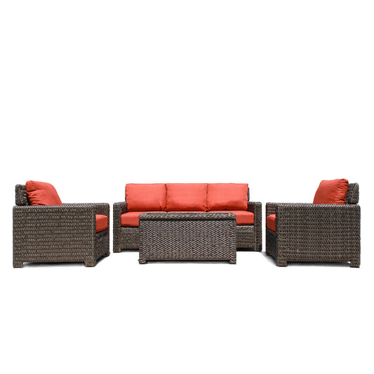 Laguna Point 4-Piece Wicker Outdoor Conversational Set - AURABAGS SHOP