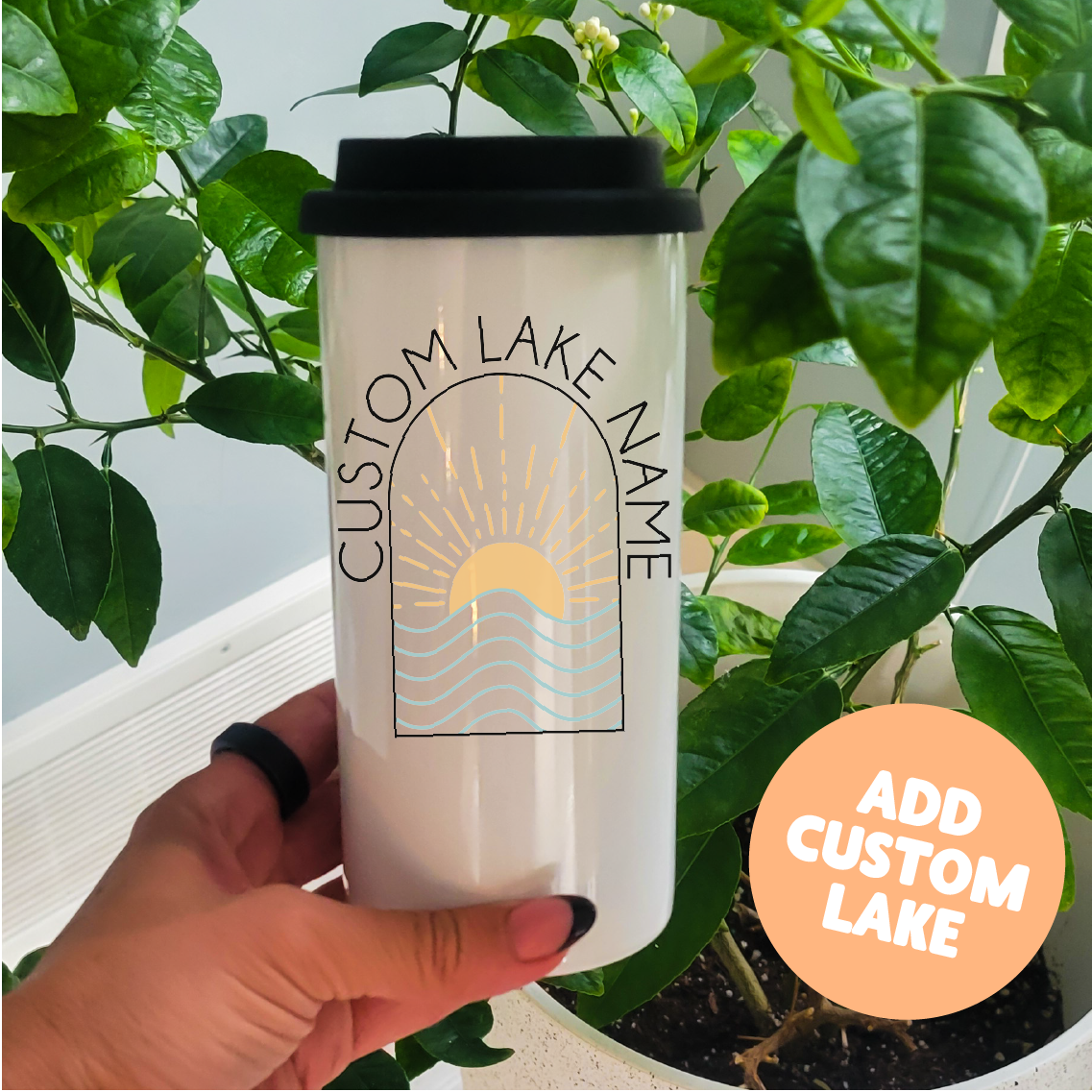 Lake Arch 16oz Stainless Steel Tumbler | Lake Drink Cup | Summer Tumbler