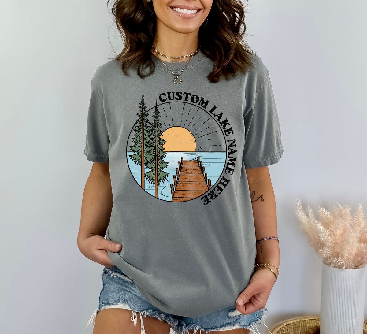 Lake Scene Personalized T-shirt | Lake Shirt | Custom Clothing