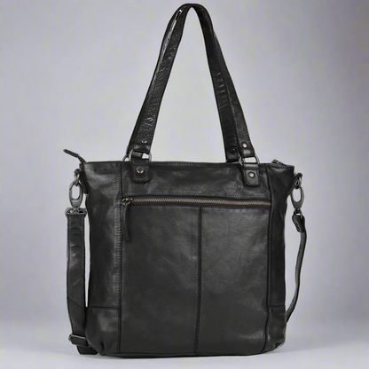 MET Two Handled Leather Sack Handbag