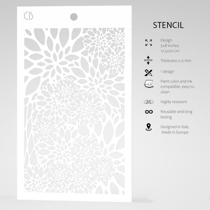 Ciao Bella Texture Stencil 5"x8" Poinsettia