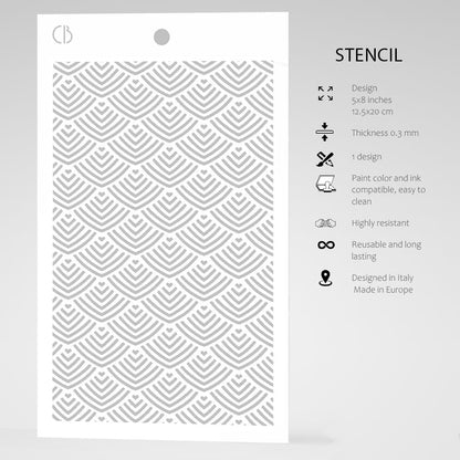 Ciao Bella Texture Stencil 5x8 Mermaid