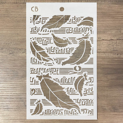 Ciao Bella Texture Stencil 5x8 Swan Feathers
