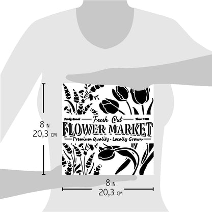 Ciao Bella Texture Stencil 8x8 Flower Market