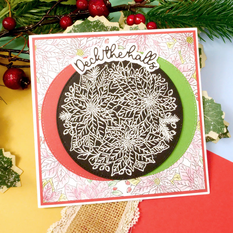 For the Love of Stamps - A Circle of Poinsettias