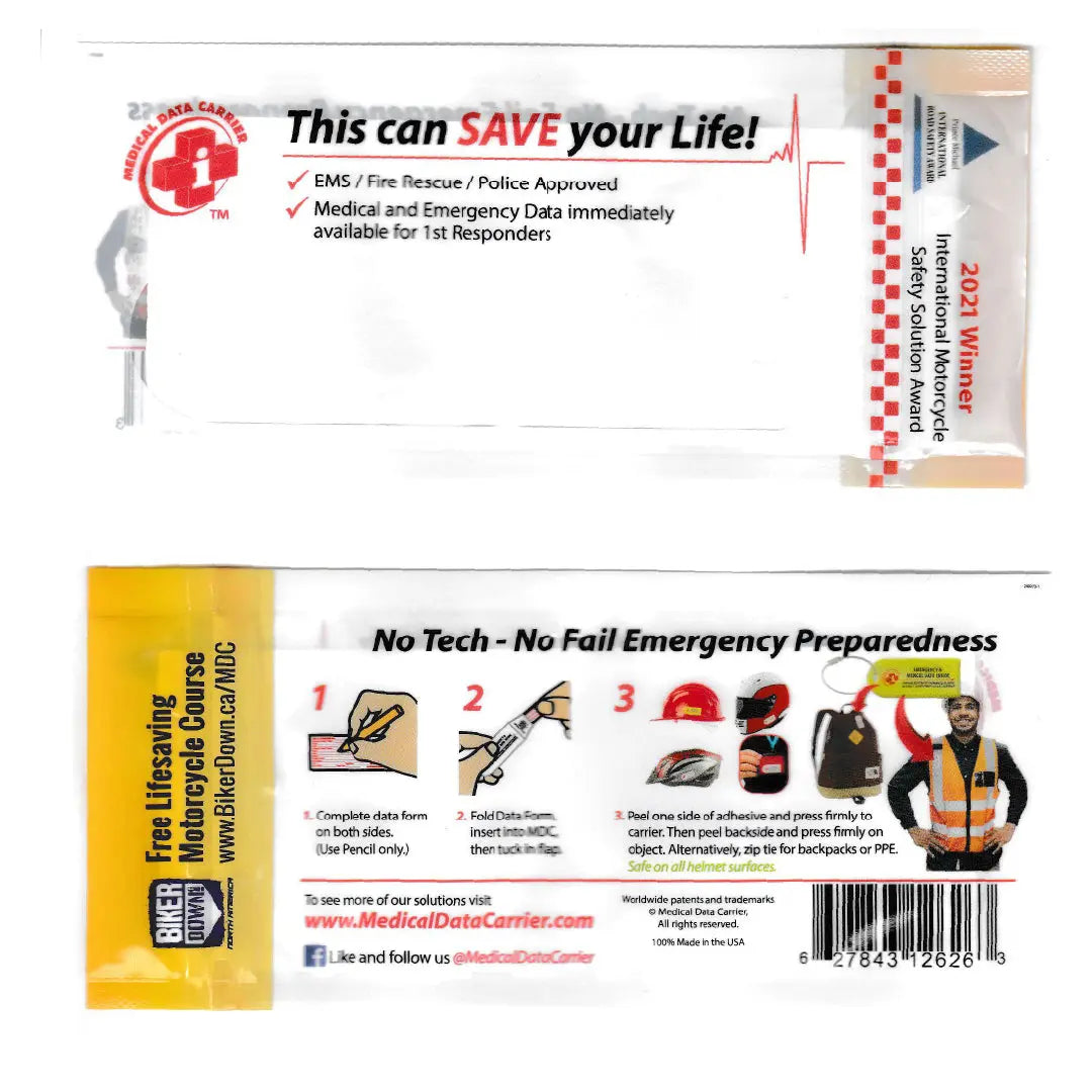 Medical Data Carrier – Essential Emergency ID for Riders & First Responders