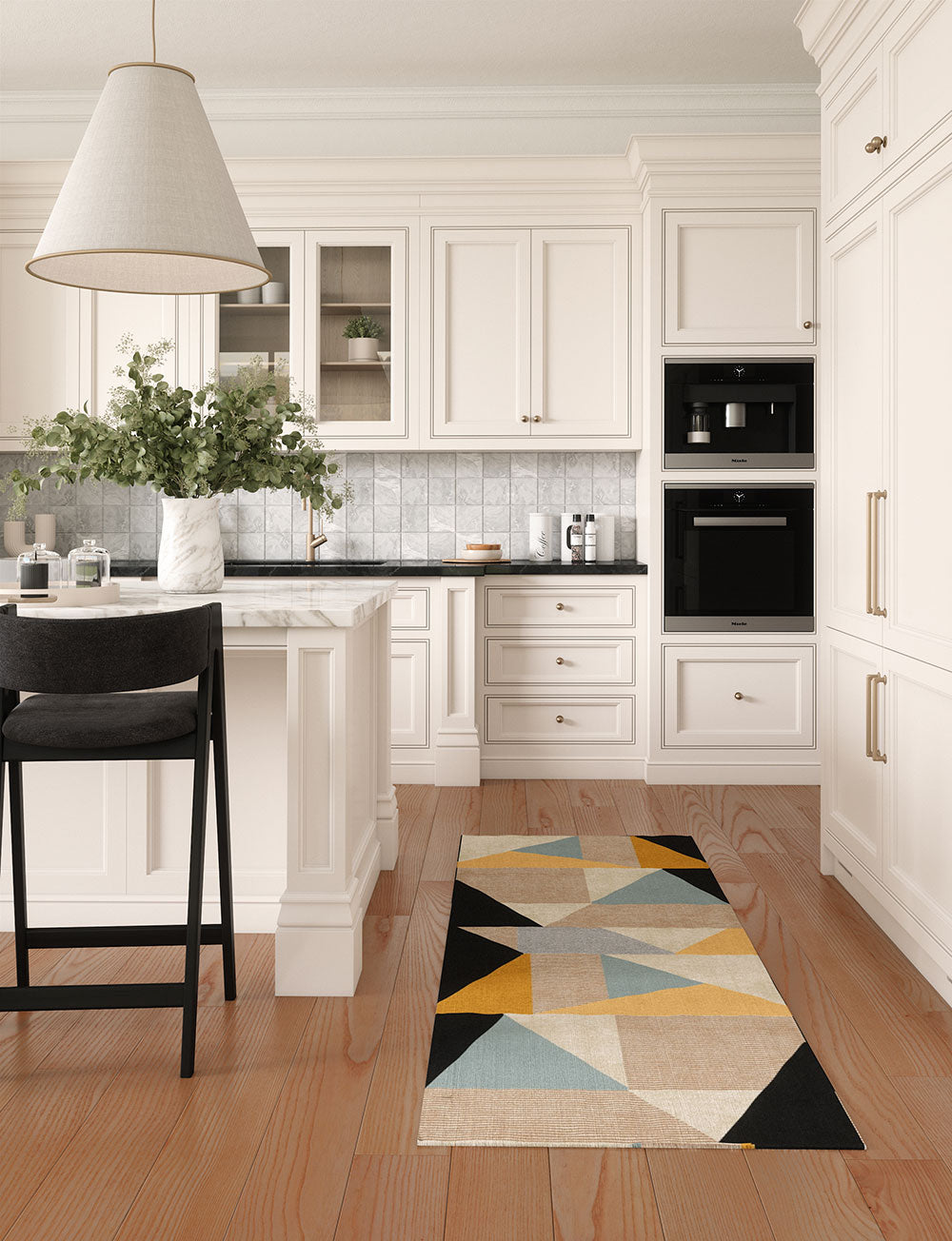 Teppich Mizza Schwarz Gelb Multicolor