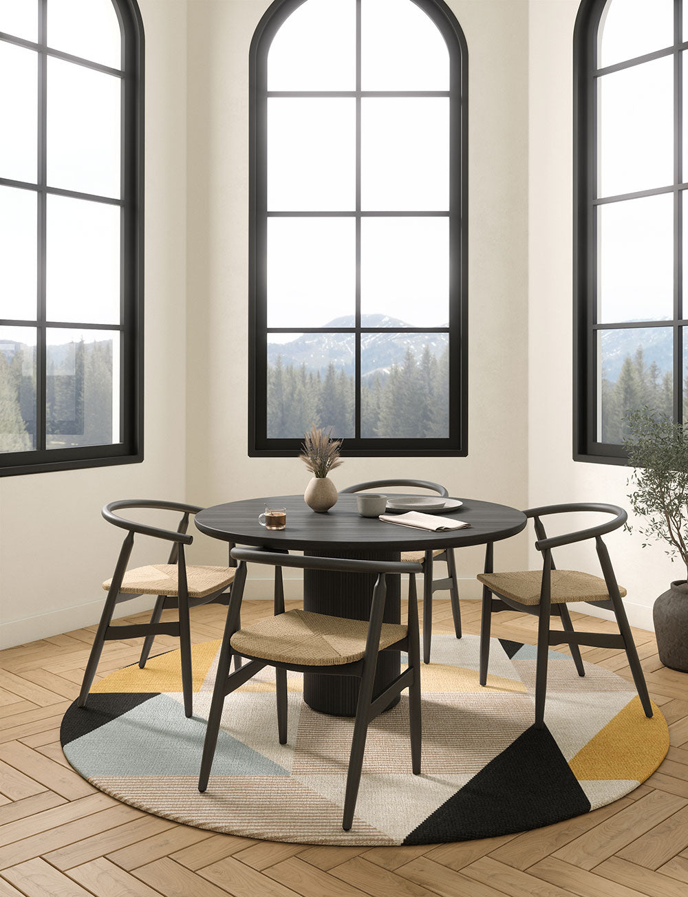 Teppich Mizza Schwarz Gelb Multicolor