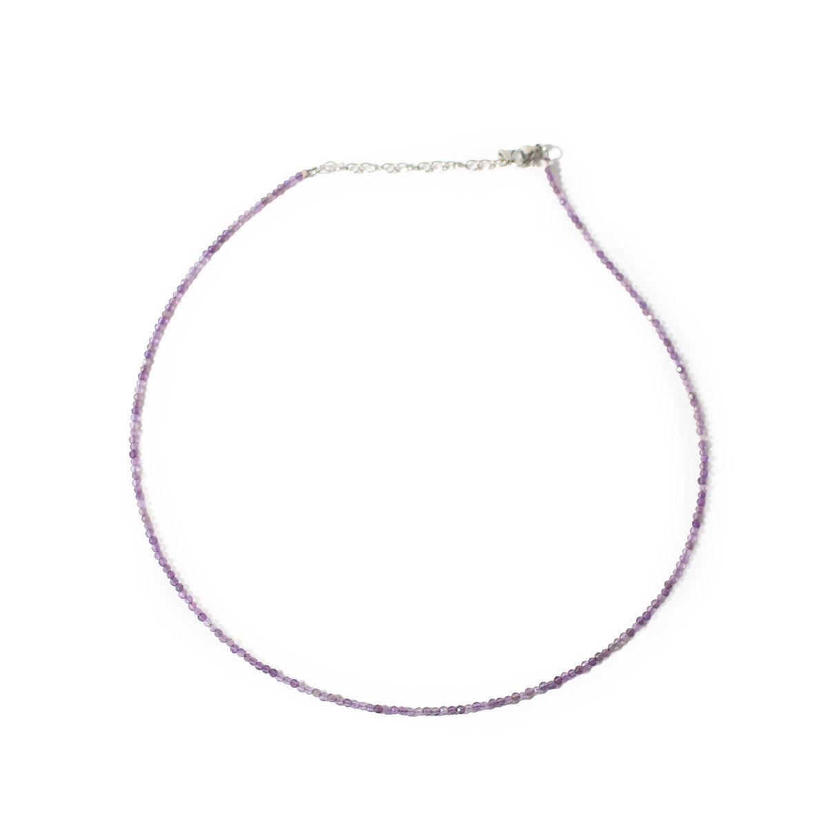 Amethyst Bead Necklace - 2-3mm