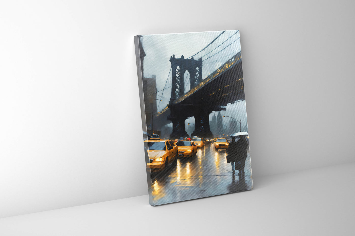 Wandbild – Stilisierte NYC-Brücken-Skyline – Leinwanddruck