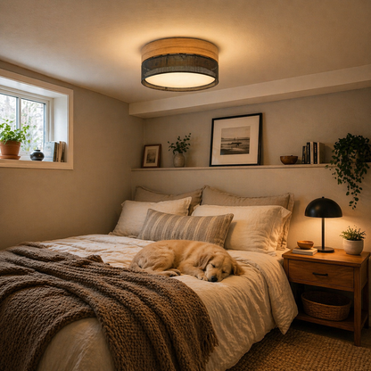 NICOL Scandinavian Flush Mount Ceiling Light Fixture for Kitchen, Hallway & Bedroom – Modern Minimalist Lighting - AURABAGS SHOP