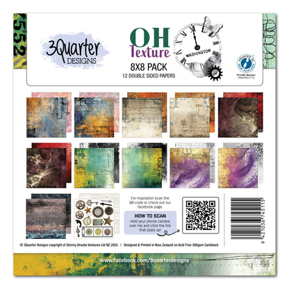 3Quarter Designs Oh Texture 8x8 Paper Pack