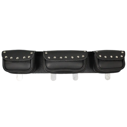 Open Road Chrome Studded Straight PVC Windshield Bag